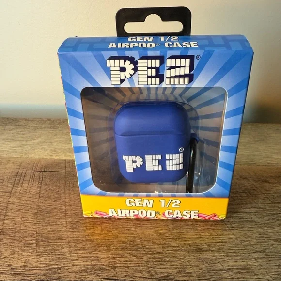 PEZ New Gen 1/2 AirPod Carrying Case Key Chain Carabiner Blue Candy - Picture 2 of 7